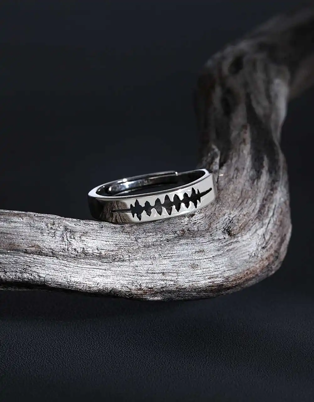 

925 Sterling Silver for Women Ring Fashion Simple Hollow ECG Ring Couple Ring Adjustable Size Ring Thai Silver Jewelry