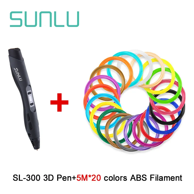 SUNLU sl-300 3D Ручка для печати 1,75 мм ABS PLA Смарт 3d ручки для рисования с нитью светодиодный дисплей для детей Подарки