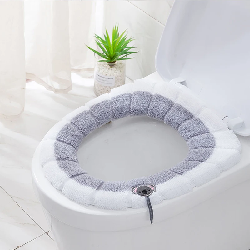 

1Pc Household Warm Soft Washable Hand-held Toilet Seat Cover Mat Set For Home Decor Closestool Mat Seat Bathroom Accessories