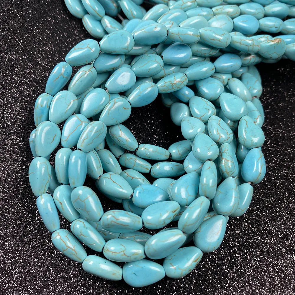

New Natural Stone Beads Straight Hole Melon Seed Blue Turquoises Beads for Jewelry Making DIY Bracelet Necklace Accessories