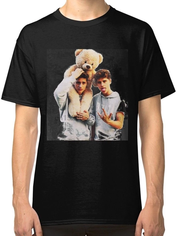 Принт футболки Короткие печати Duo Мартинес Близнецы мужские черные одежда Летний