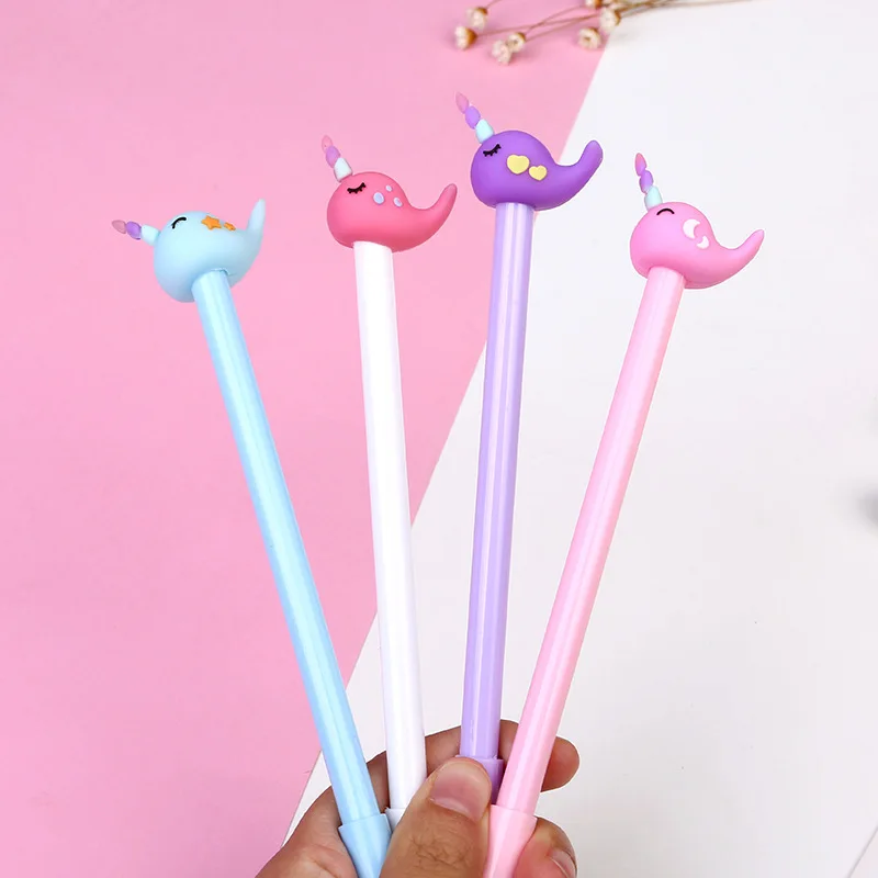 

1 творческая мультяшная искусственная Милая ученическая черная ручка на водной основе в форме Кита канцелярская ручка для подписи