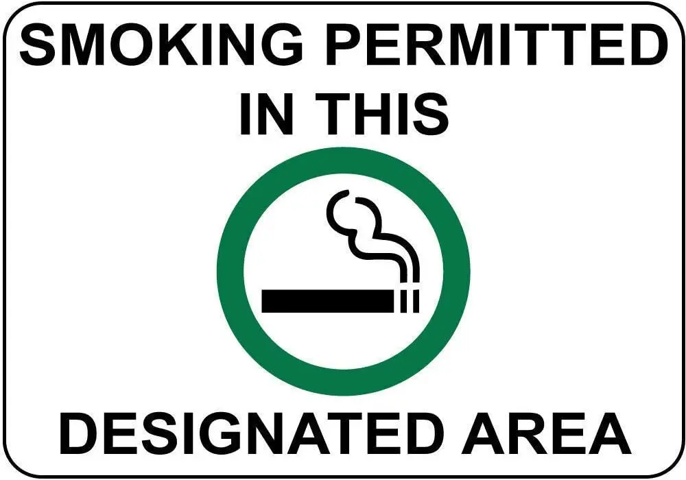 

Smoking Permitted in Designated Area Poster Funny Art Decor Vintage Aluminum Retro Metal Tin Sign