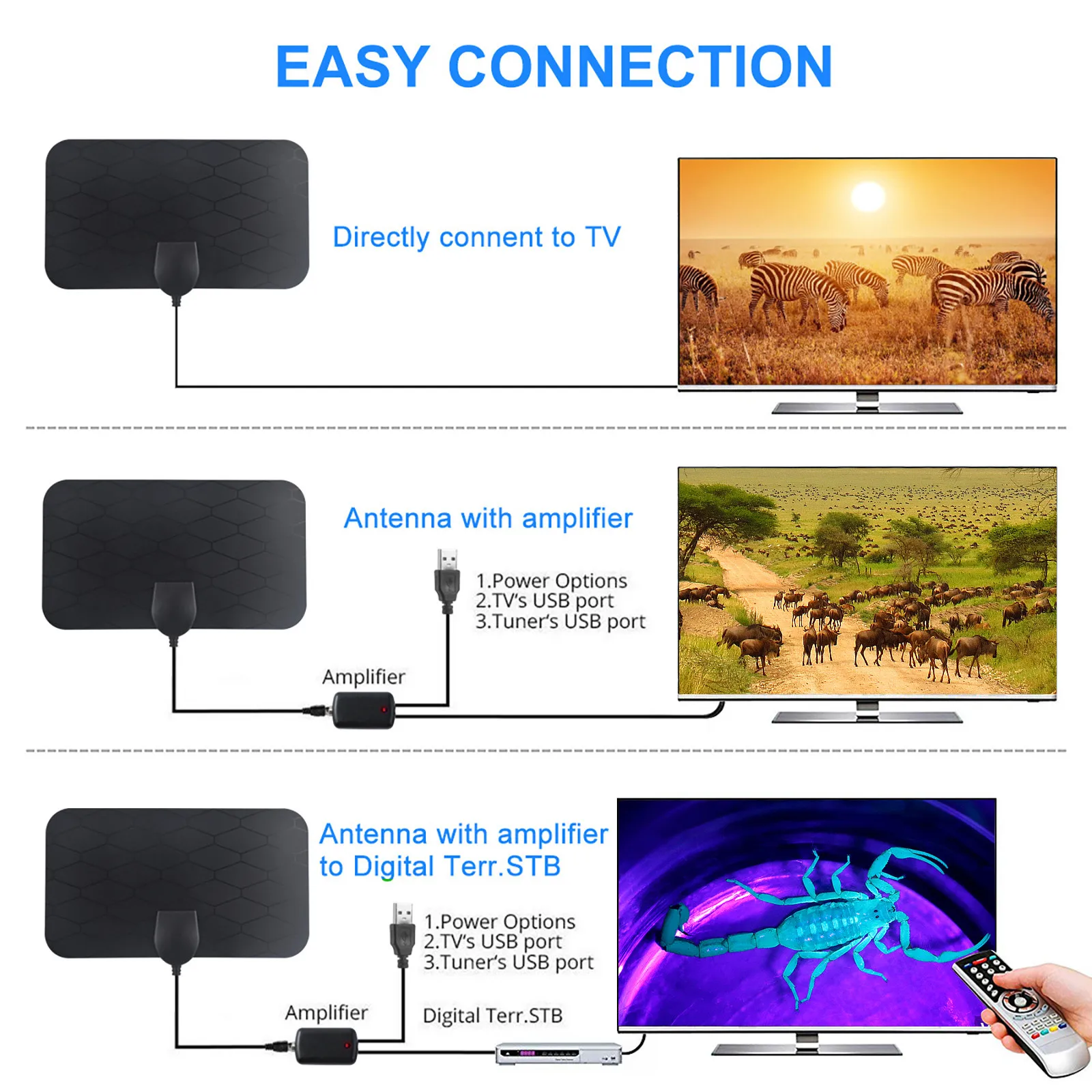 

HDTV antenna Digital Antenna TV receiver indoor 3000 miles with Amplifier Booster DVB-T2 isdb-tb Satellite receiver clear Aerial
