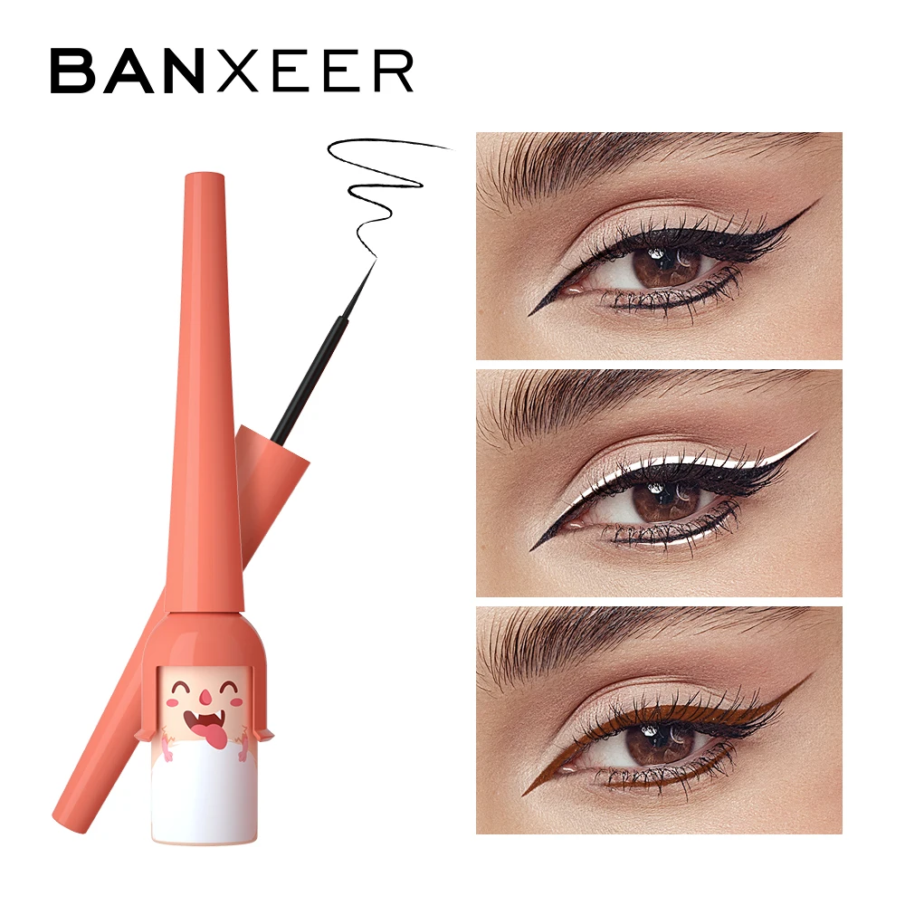 BANXEER 4 kolory płynny Eyeliner do strzałek kolorowy wodoodporny biały długotrwała konturówka do oczu makijaż kosmetyki dla kobiet