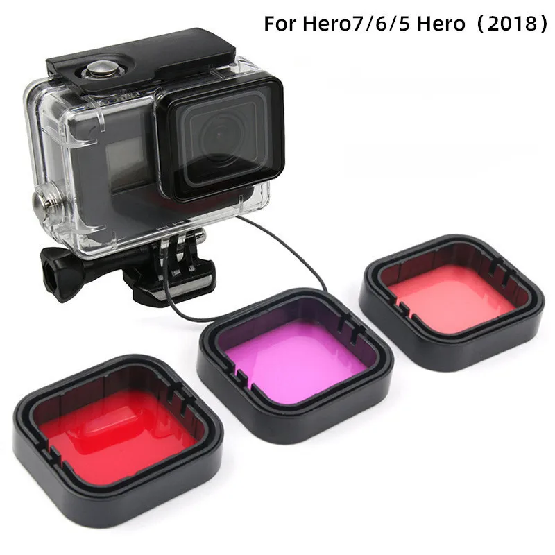 Gopro водонепроницаемый Дайвинг фильтр красный розовый фиолетовый оригинальный