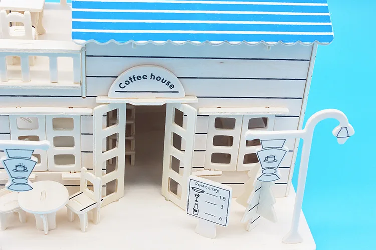 Деревянная развивающая развитие образования игрушки модель Кофейня 3d