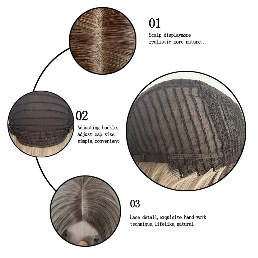 

Long wave womens wigs ombre strawberry blonde synthetic lace front wig High Temperature Fiber cosplay Daily Wig Heat Resistant