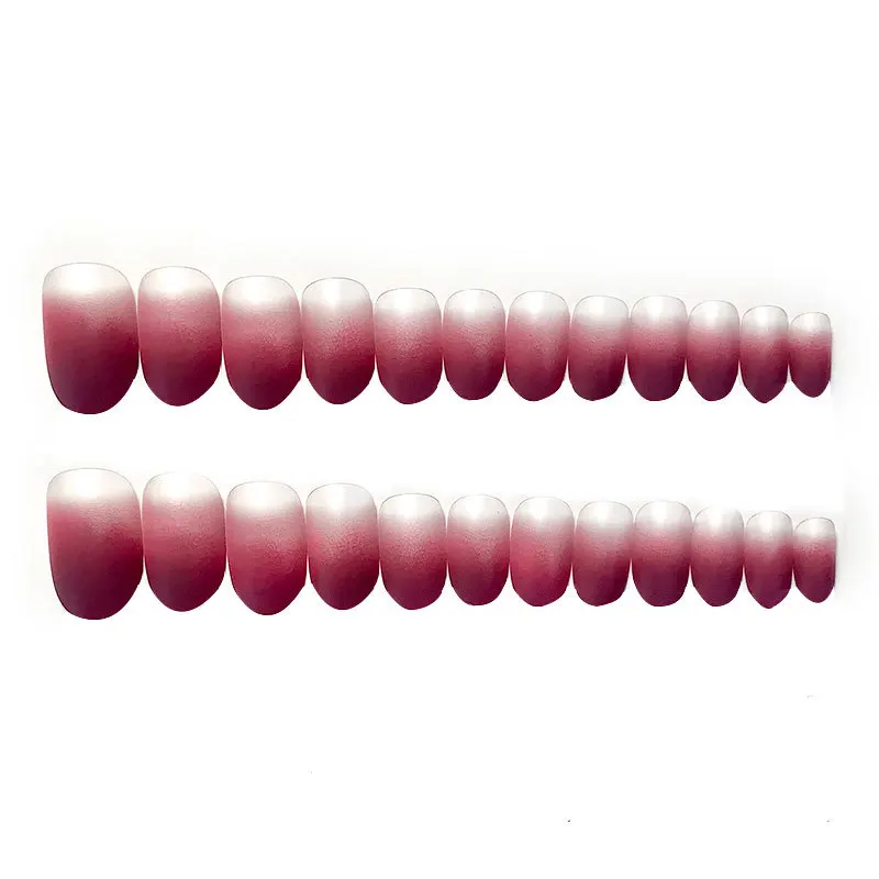 

24Pcs/Set Fake Nails Art Nail Tips Press On False Dry Rose Scrub Manicure Removable Patch Full Nail Tips Manicure Tool
