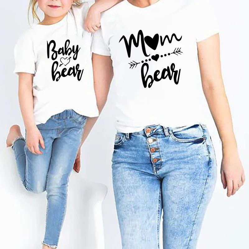 

1pcs mommy and me family matching outfit cotton short sleeve t shirt mother and daughter summer leisure tops