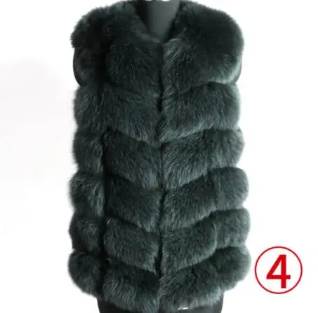 short vest 21 Женская мода осенний зимний стиль настоящая лисица пальто жилет тонкий круглый вырез зимний женский натуральный мех куртка пальто жилет - Цвет: short vest 21