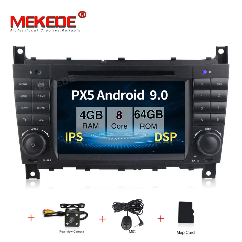 PX5 MEKEDE Android 9,0 Автомобильный gps Автомагнитола для Mercedes benzc-класс CLC W203 CLK W209 2004-2007 C200 C230 C220 C320 C350 - Цвет: PX5