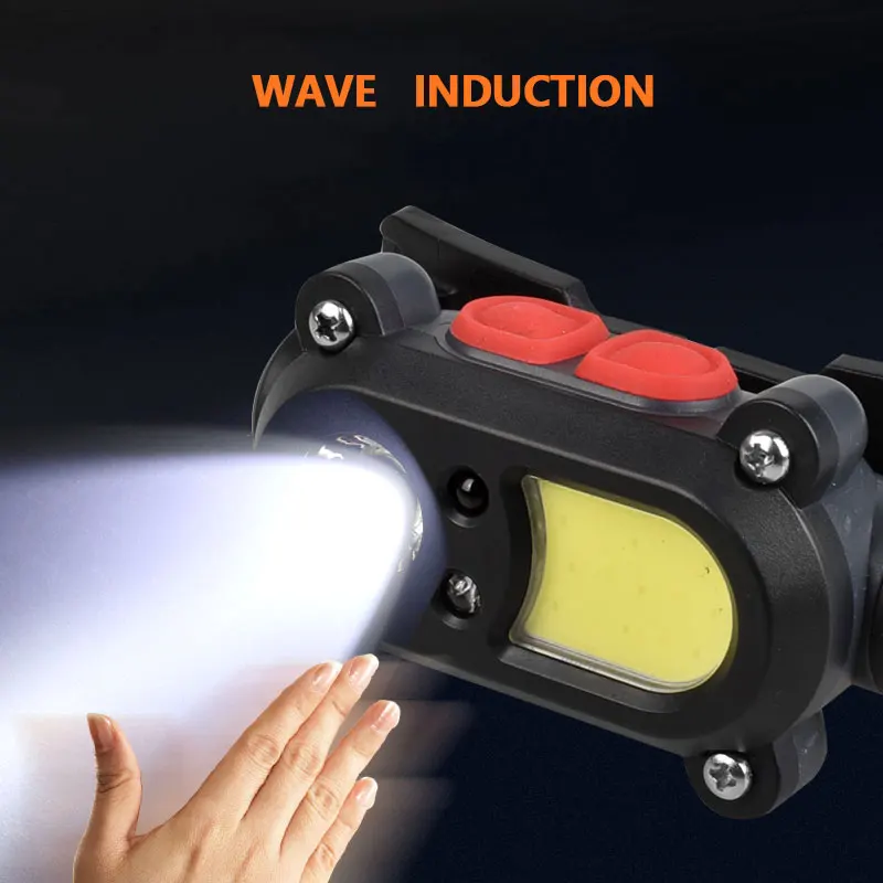 Светодиодный налобный фонарь с COB матрицей сверхъяркий Головной дальнего