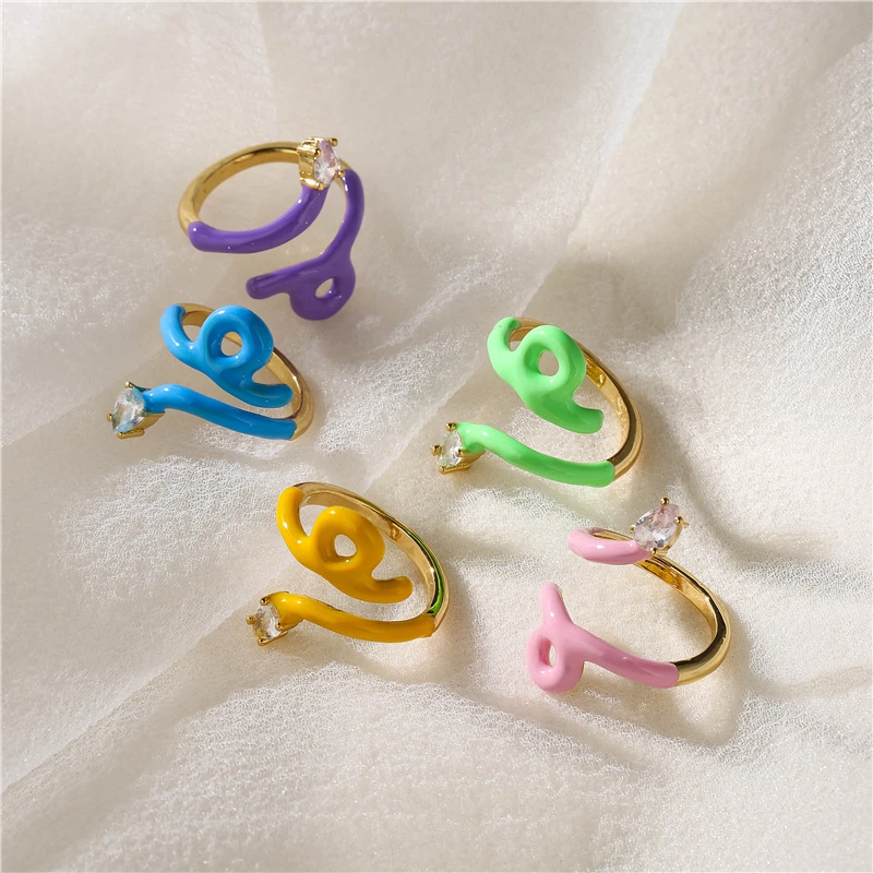 

HECHENG,Snake Ring,Black White Color Ring For Women,Resizable Adjustable Animal Jewelry，Wholesale