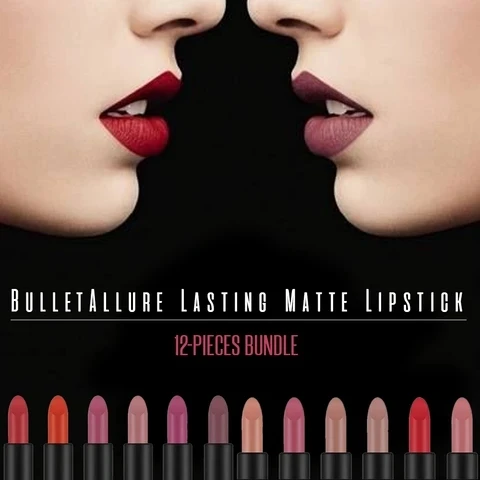 12 цветов матовая губная помада водостойкая стойкая сексуальная фиолетовая