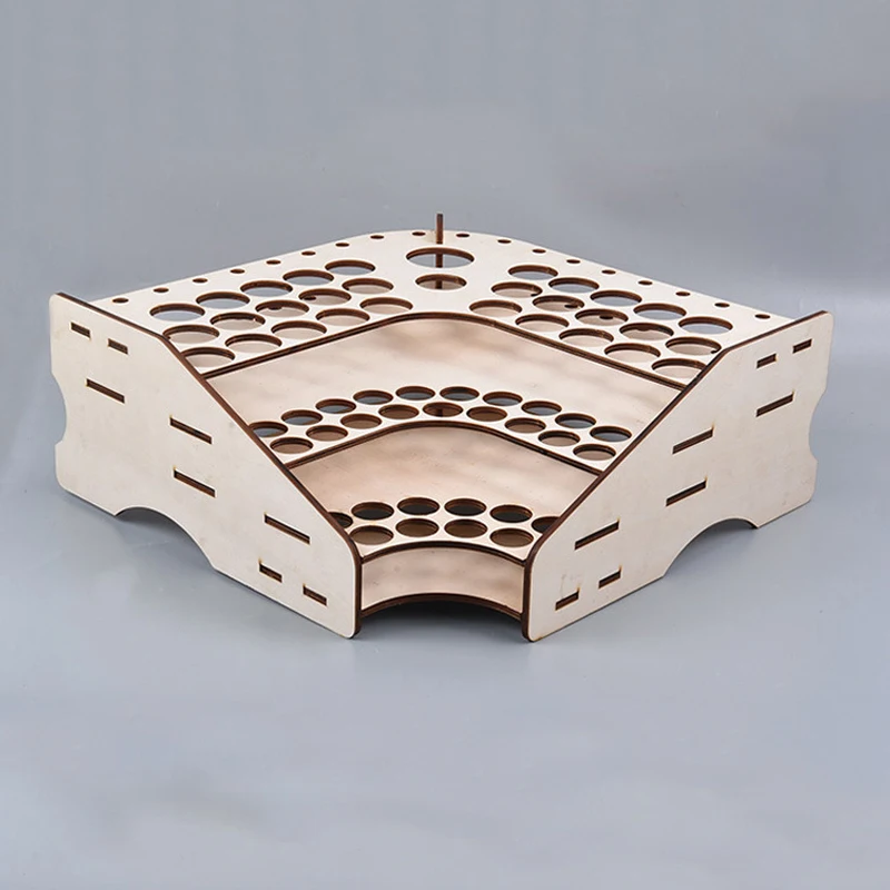 Деревянный 3 слоя бутылка с пигментом выдвижными ящиками для хранения