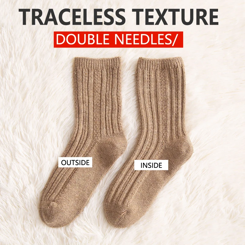 Autumn winter Season thickening Cashmere Keep warm women Wool socks Long cotton socks Winter Lovely sleeping socks women 4 Pairs