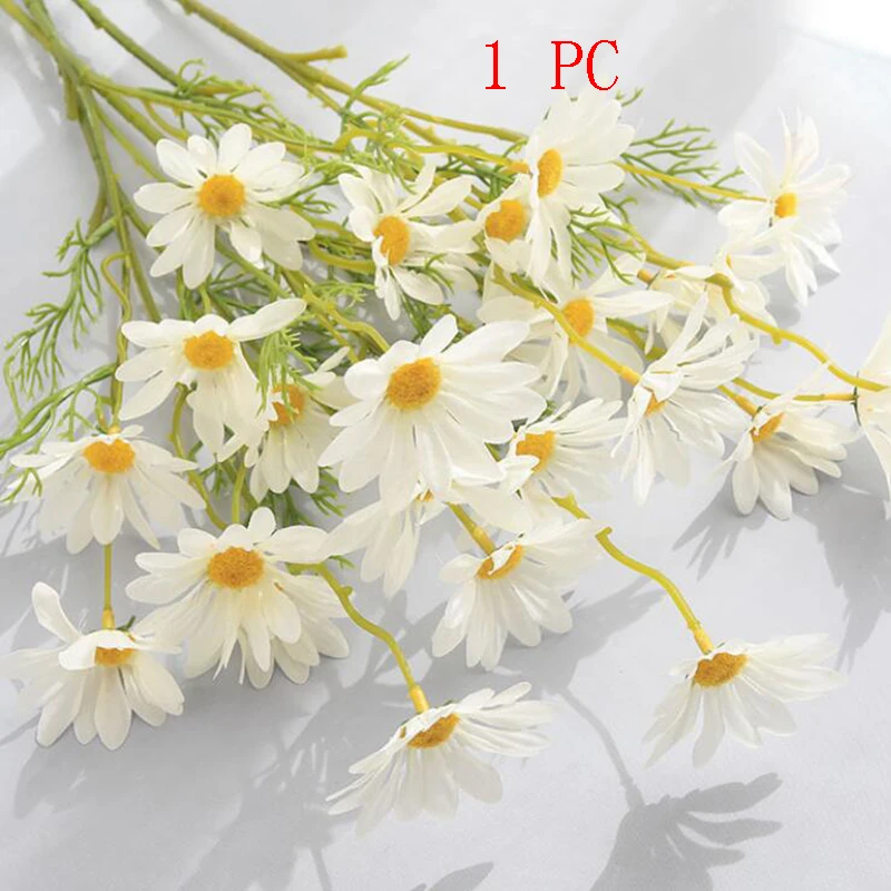 

5 Heads Artificial Flowers Silk Chrysanthemum Bridal Bouquet Fake Daisy Bunch Small Daisies DIY Gifts Wedding Party Home Decor