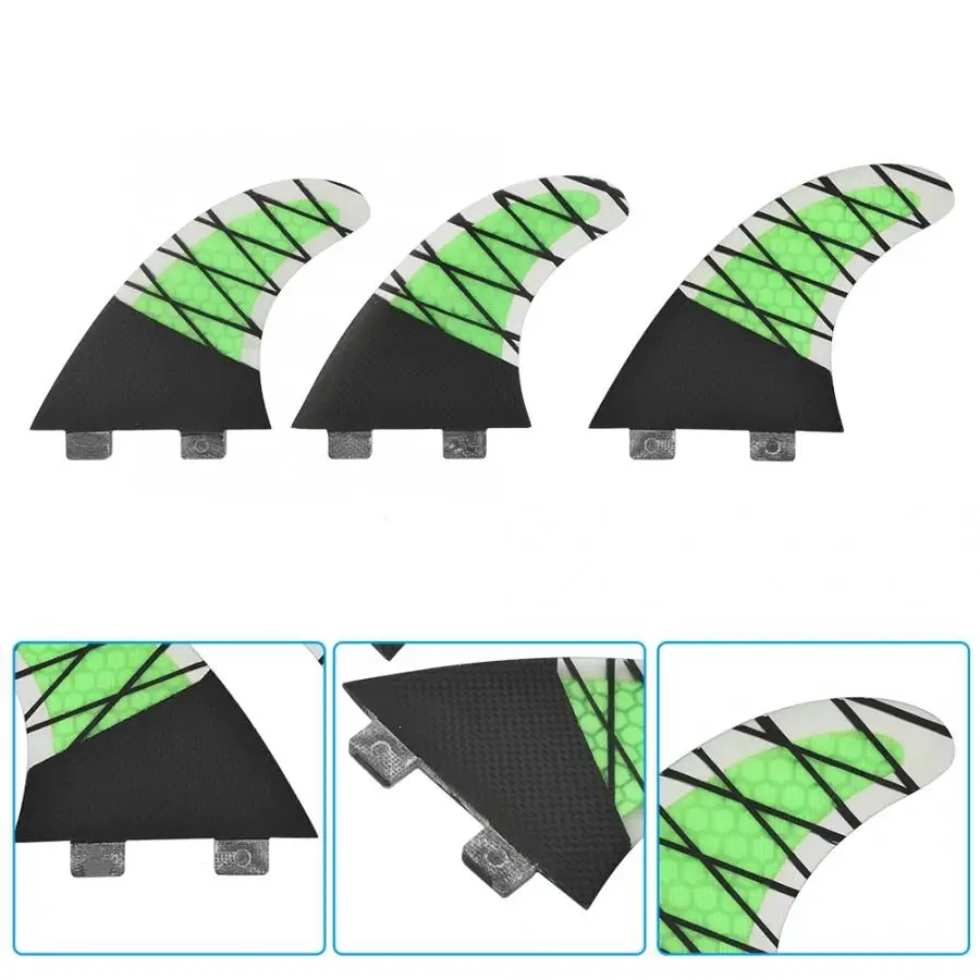 Surfing Board Fins Thruster FRP + Carbon Fiber FCS Single Head Surfboard Fin Tri Set (G5 Size) | Спорт и развлечения