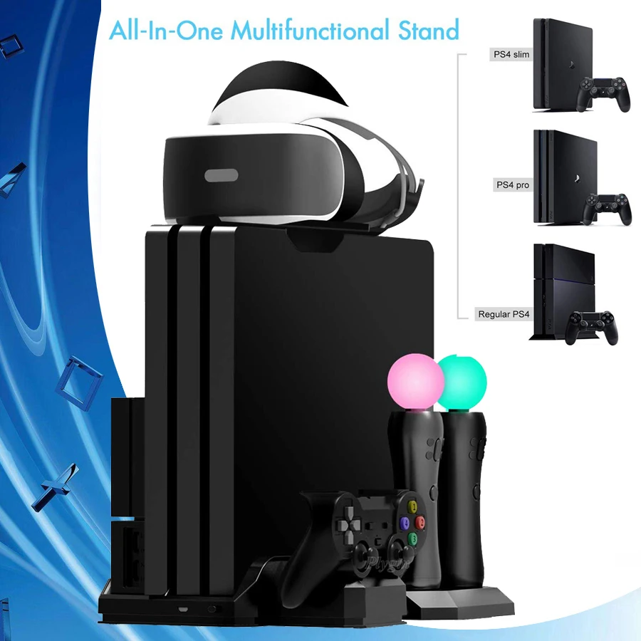 PS4 Pro Slim PS VR вертикальная подставка охлаждающий вентилятор PS4 Move контроллер зарядное устройство зарядная док-станция для sony Playstation 4 PSVR аксессуары