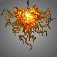 vintage pendant lighting american hand blown glass chandelier living room lights amber color