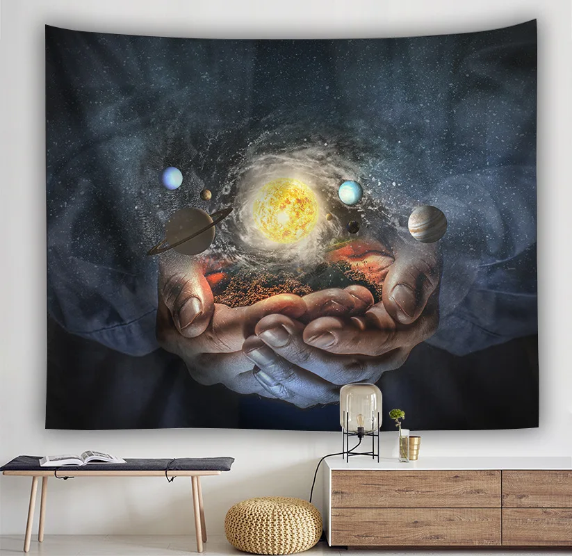 

Fantasy universe planet tapestry wall hanging anime home wall decoration background cloth aesthetic dorm room decor boho mural