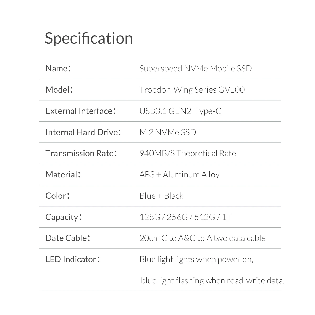 ORICO мини внешний SSD M2 NVME жесткий диск 1 ТБ 128 ГБ 256 ГБ 512 ГБ NVME мобильный портативный SSD USB C 3,1 10 Гбит/с Твердотельный накопитель