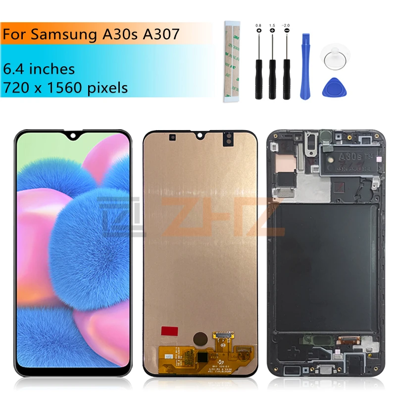 Для Samsung A30s lcd A307 сенсорный экран дигитайзер в сборе + рамка A307FN A307GN SM A307F/DS Запасные