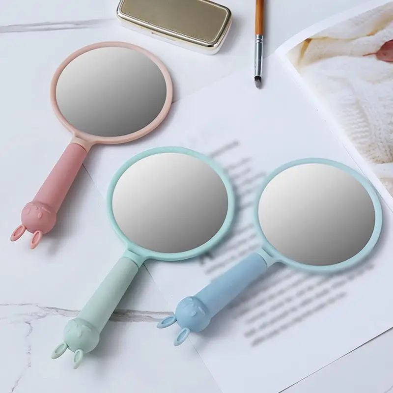 

Kapmore Hand Mirror Portable Cartoon Hairdresser Mirror Vanity Mirror with Hair Comb Hairdressing Styling Tools for Women
