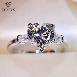 Кольца СС для женщин 925 серебро Гипербола сердце кубический цирконий кольцо Свадебные ювелирные изделия подвески аксессуары Прямая поставка CC744