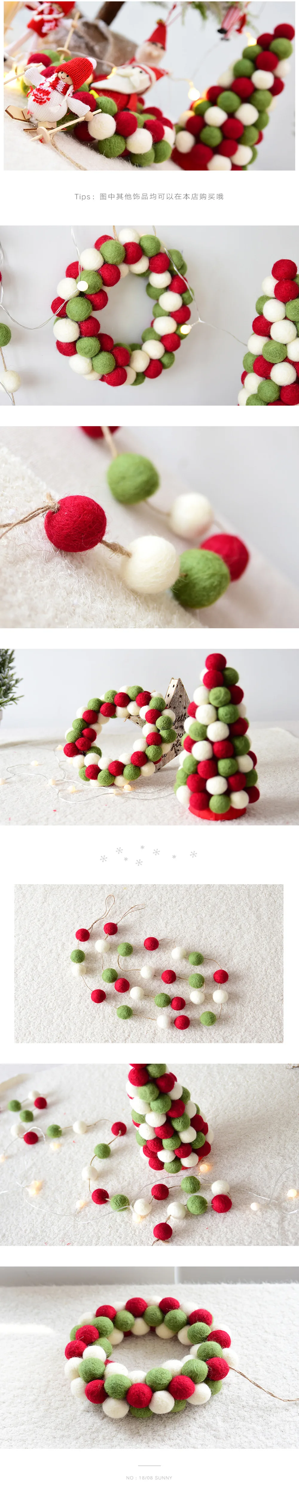 Рождественский Органайзер navidad decoraciones para el hogar, сделай сам, шерстяной шар, настенные подвески в скандинавском стиле, детский домашний декор