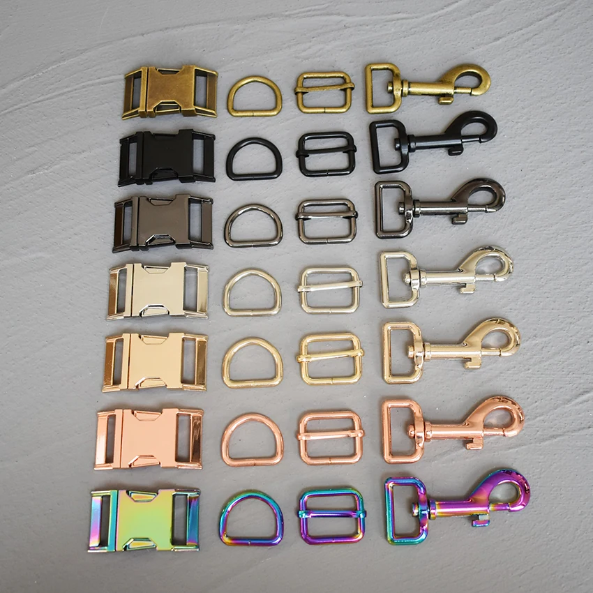 

1 Set 25mm Webbing Metal Hardware Strap Slider D Ring Release Belt Buckle For Pet Dog Collar Paracord Sewing Accessory 25-4s