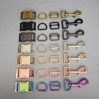 1 set 25mm webbing metal hardware strap slider d ring release belt buckle for pet dog collar paracord sewing accessory 25 4s