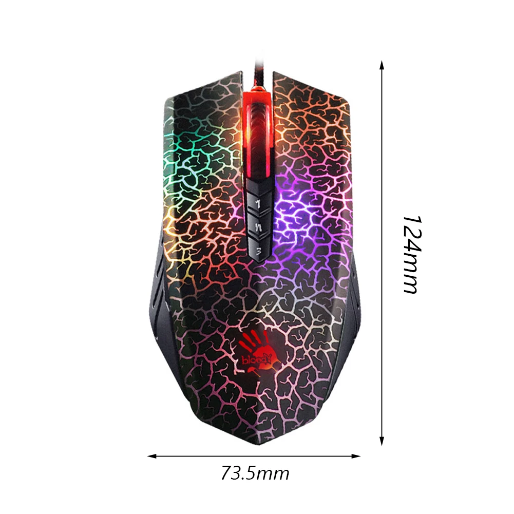 Оптическая игровая мышь Bloody A70 A90 4000DPI цветная блестящая проводная для ПК ноутбука