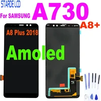 super amoled lcd screen for samsung galaxy a8 plus 2018 a730 a8 2018 a730f lcd display touch digitizer replacement for a730 lcd