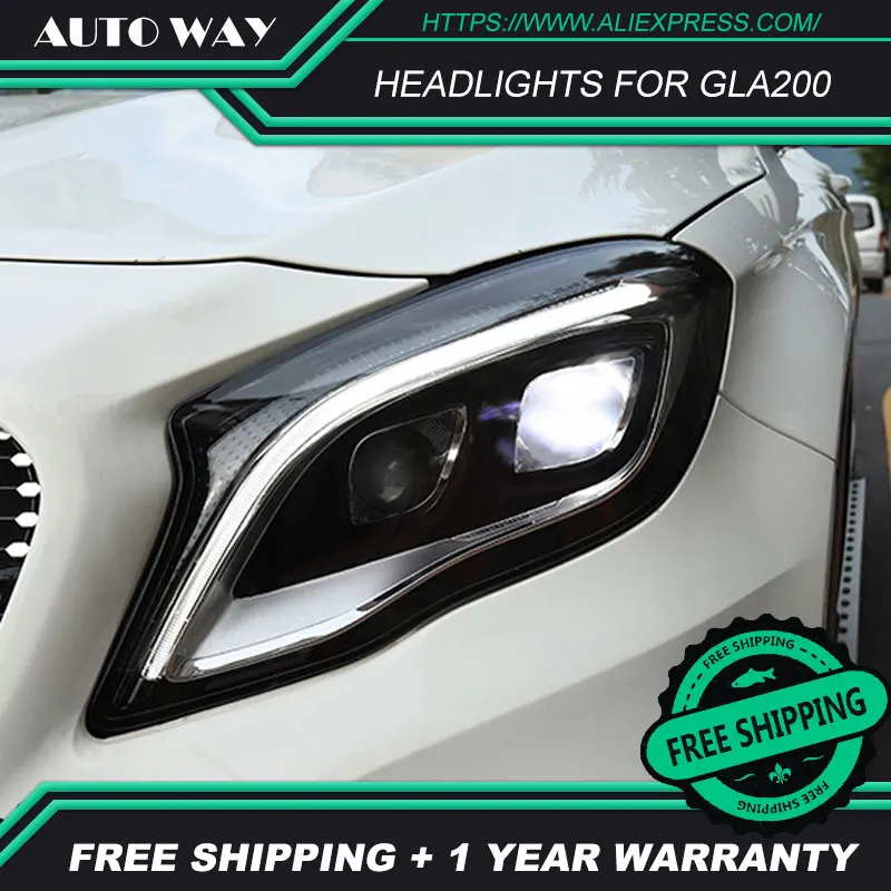 Автомобильный Стильный чехол для Mercedes Benz GLA200 GLA220 GLA260 2015 2016 2018 светодиодный GLA фары
