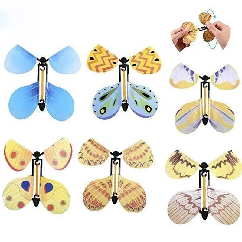 

Lesiostress 10pc Magic Butterfly flying Card Toy with Empty Hands Solar Butterfly Wedding Magic Props Magic Tricks DropShipping