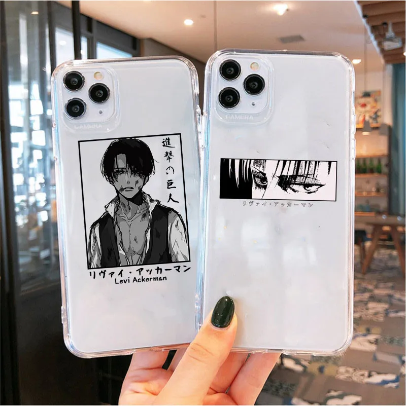 

Soft Clear Phone Case For iphone 12 11 pro XS MAX 8 7 6 6S Plus X SE2020 XR Anime Japanese attack on Titan Coque For iPhone 12
