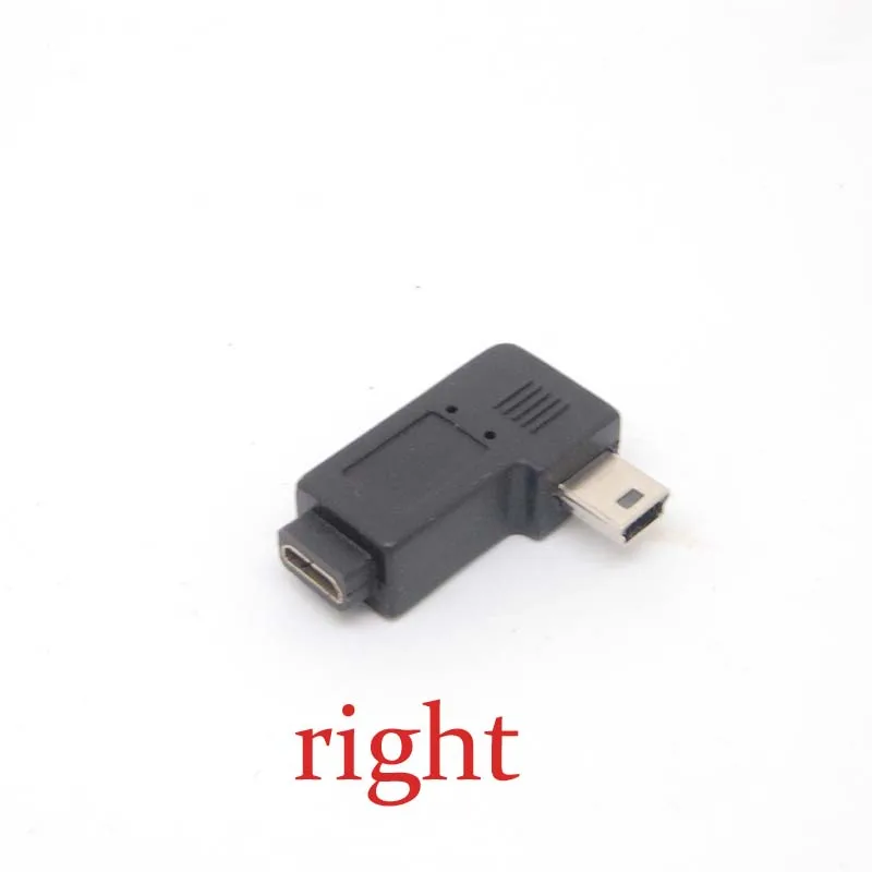 Мини USB Type A штекер к Micro B гнездовой адаптер 90 градусов правый/левый