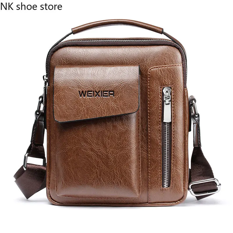 

Casual Men Shoulder Bag Vintage Crossbody Bags High Quality Male Bag PU Leather Handbag Capacity Men Messenger Bags Tote Bag