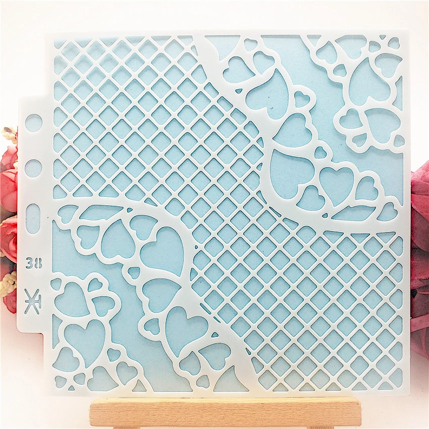 13*14 см крышка в форме сердца шаблон трафареты для скрапбукинга спрей Пластиковая