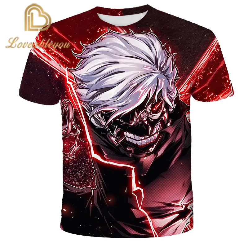Мужская футболка с 3D принтом Tropical Tokyo Ghoul повседневные футболки крови Ken Kaneki