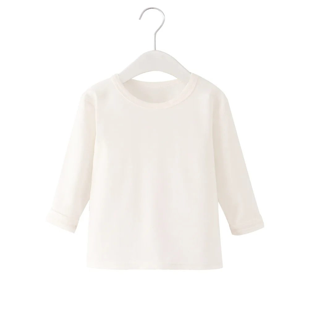 

kids white long sleeve tops age for 2 - 10 years baby girls boys children clothes 2020 new spring simple cotton black t-shirts