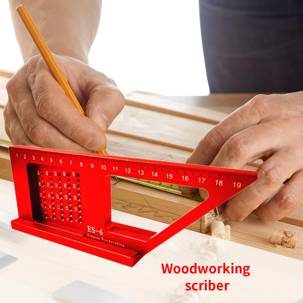 Angle Measuring Ruler Home Marking Miter 45/90 Degree Scribing Gauge Carpentry Portable 3D Aluminum Alloy Multifunctional | Инструменты