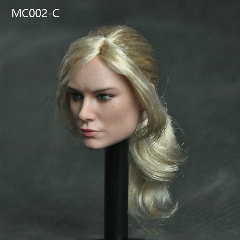 Коллекция фанатов 1/6 Женская фигурка голова куклы MC002 Brie Larson женская голова Лепка с длинными золотые волосы для тела 12 дюймов