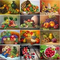 new 5d diy diamond painting full square round drill fruit diamond embroidery landscape cross stitch crafts art home decor gift