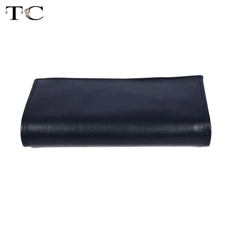 

PU Leather Ultramarine Jewelry Set Roll Ring And Earrings Necklace With Portable Jewelry Storage Roll Press On Nails Packaging