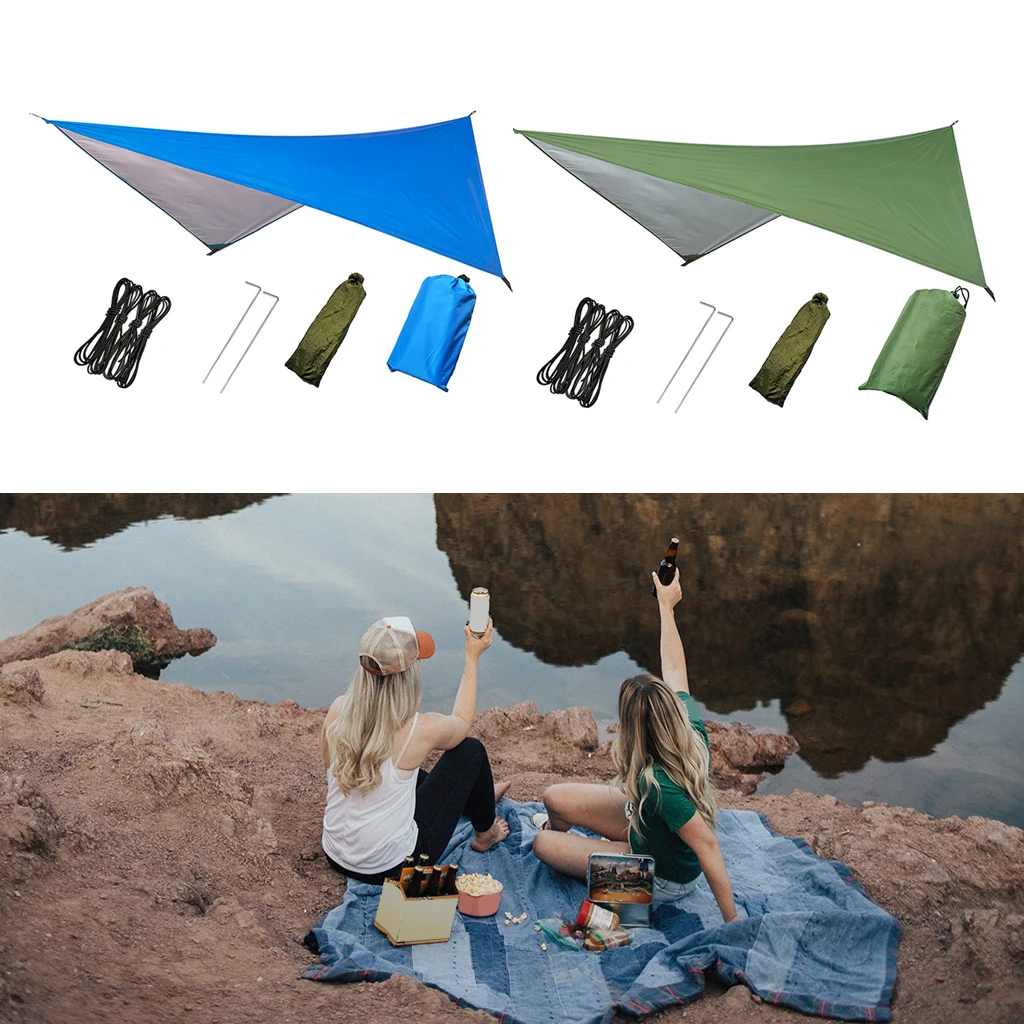 

Lightweight Waterproof Tent Tarp, Strong Compact Hammock Rain Fly Tent Tarp Tarpaulin Shelter Sunshade Roof Cover Canopy Awning