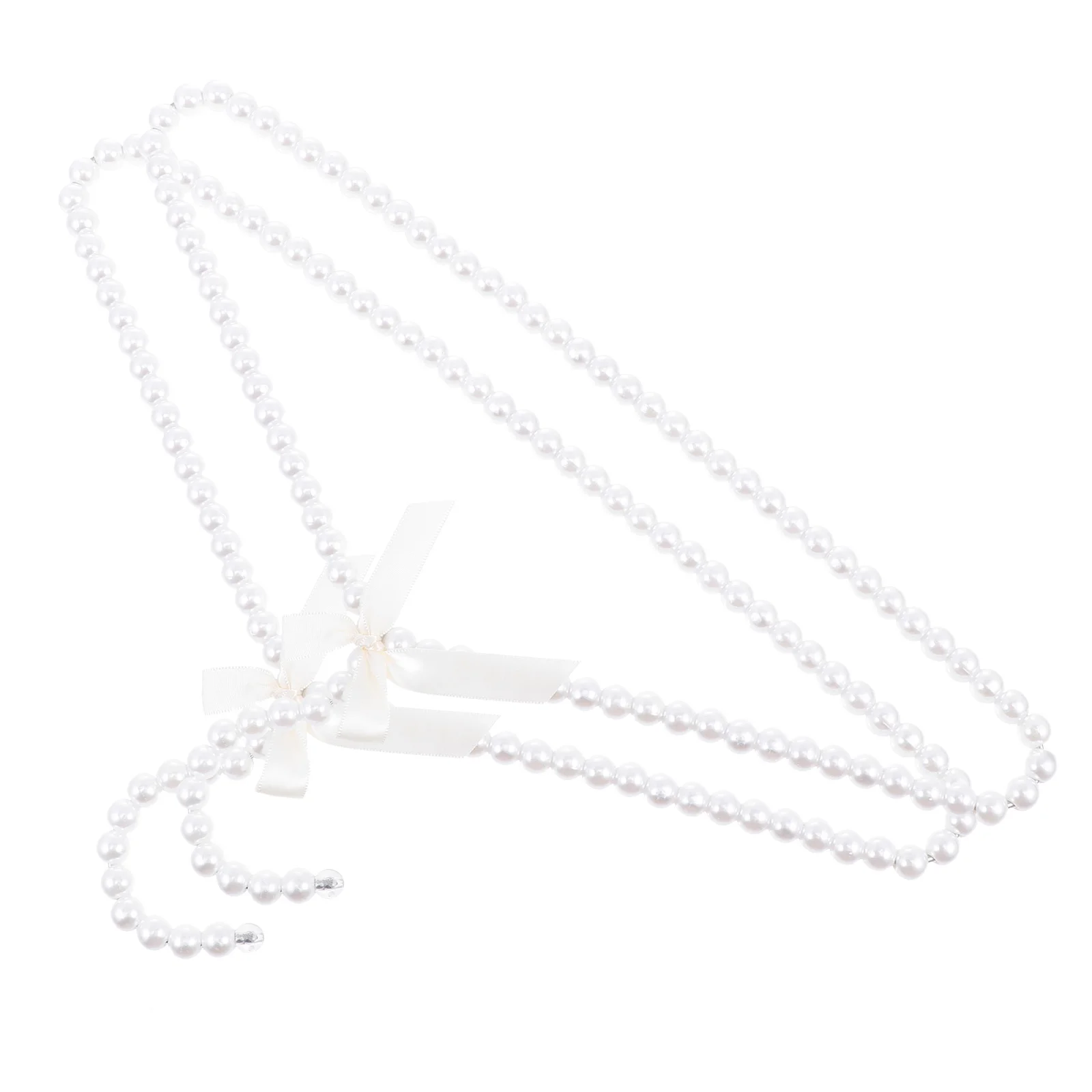 

2pcs Artificial Pearl Hangers Creative Clothes Hangers Bowknot Clothes Hangers