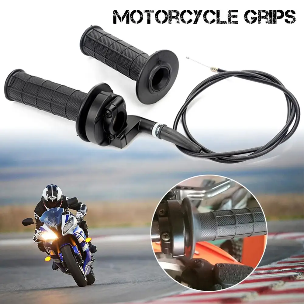 

Motorcycle Grips 7/8" 22mm Hand Grip With Throttle With Twist Cable For ATV Quad Pit Dirt Bike Motocross Racing